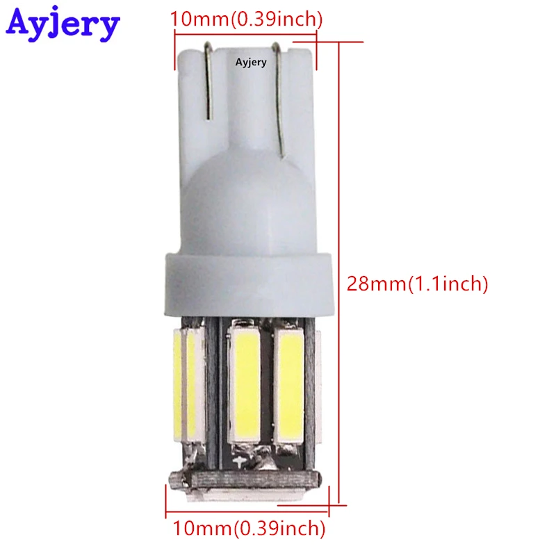 24 В! Высокая мощность! 100 шт. T10 7014 10 SMD W5W 10 светодиодных Белый Ширина габаритный фонарь номерной знак инструмент с лампой Светодиодная лампа для автомобиля