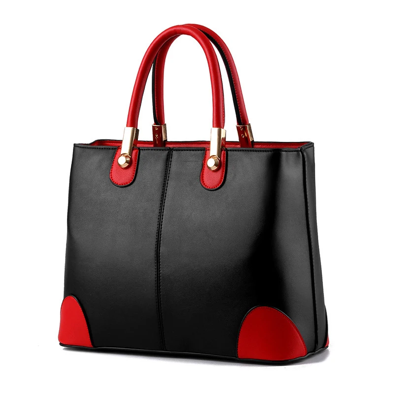 

Solid Color Leather Women Handbags Famous Brand Thread Messenger Bag Ladies Fashion Large Tote Crossbody Shoulder Hand Bag 2019
