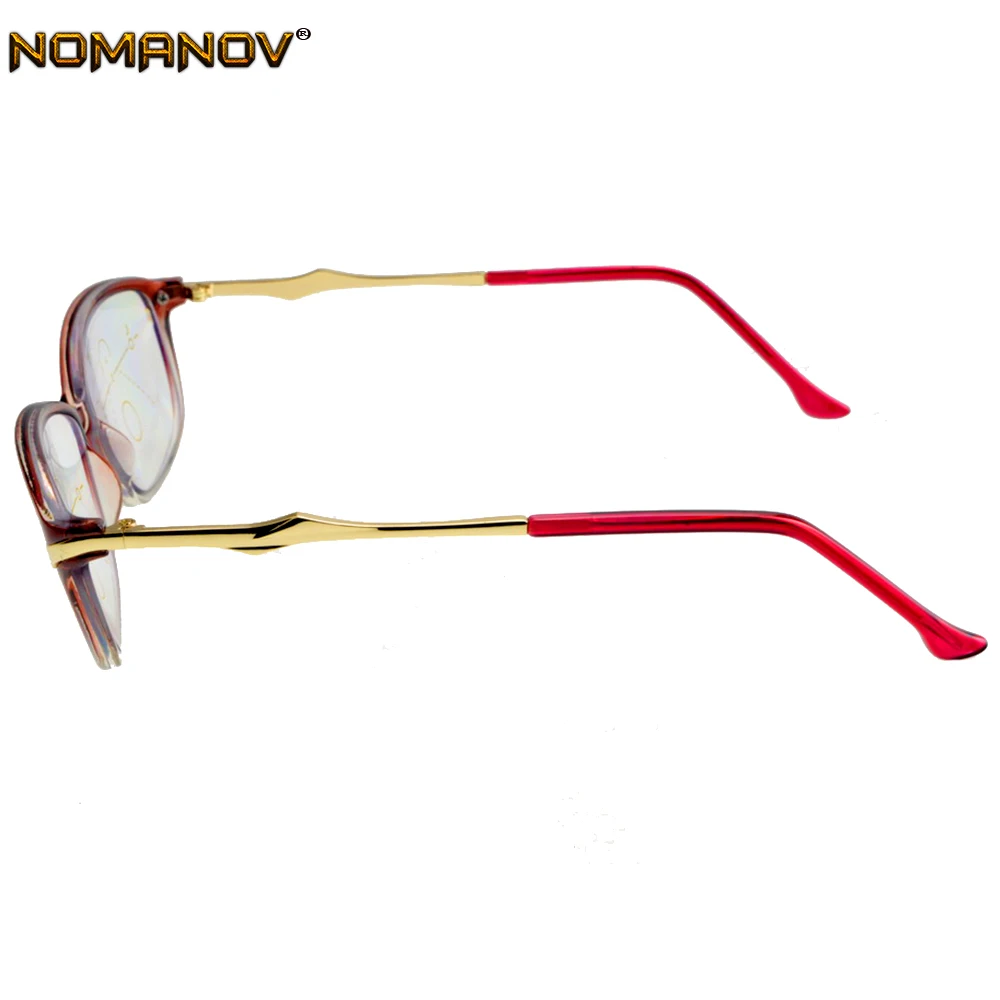 Прогрессивные многофокальные очки для чтения с полным ободом, красные женские очки с оправой, видеть близкий и Дальний Топ 0 добавить+ 0,75 к+ 4