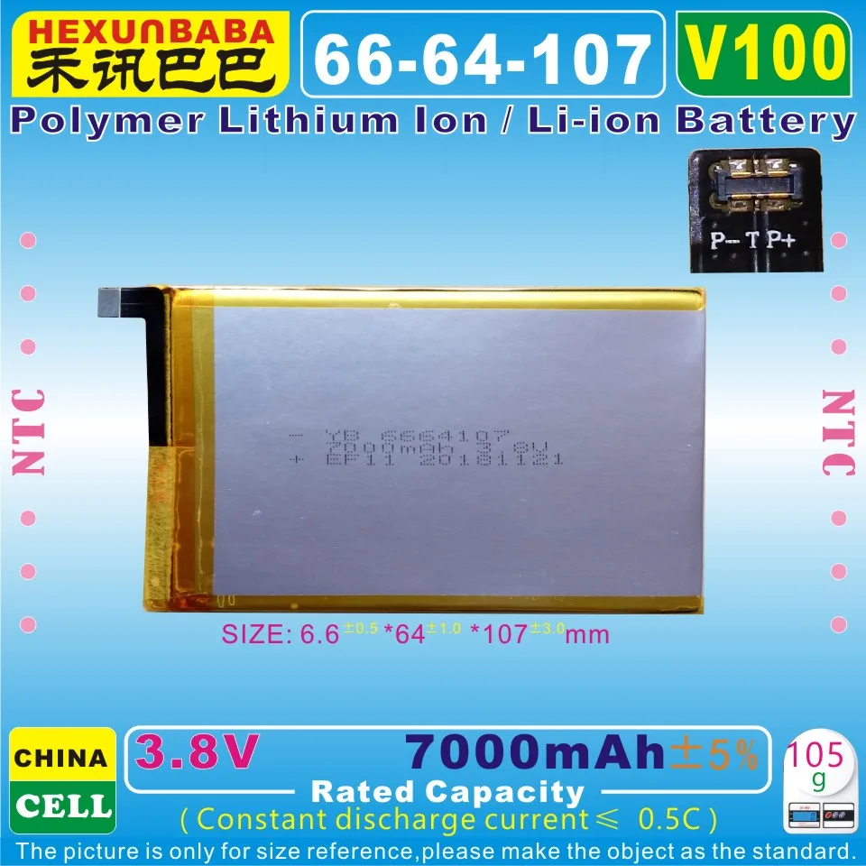 

[V100] 3.8V,3.7V 7000mAh [6664107] Polymer lithium ion / Li-ion battery for GPD Pocket Handheld Gaming Laptop,GamePad tablet pc