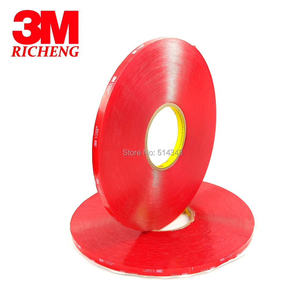 Kopen 1 MM Dikte VHB Siliconen Tape Clear Acryl Dubbele Side Rubber Tape 3 M 4910 10 MM * 33 M 5 ROLL Lot