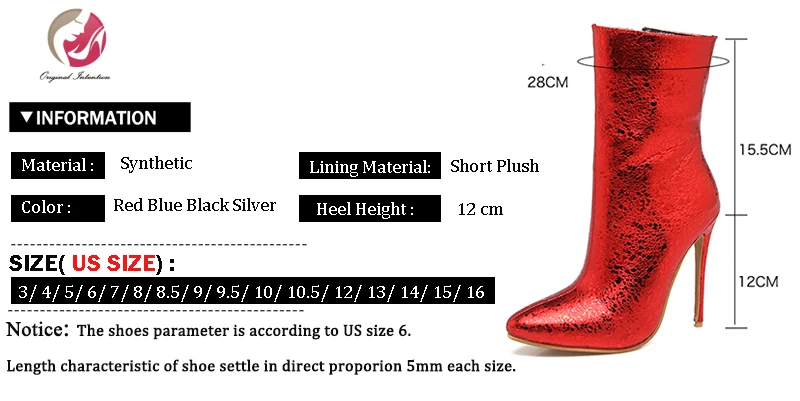 Оригинальные пикантные женские ботильоны ботинки на тонком высоком каблуке с острым носком обувь черного, синего, серебристого, красного цвета женская обувь, большие размеры США 3-16