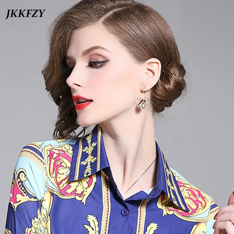 Luxury Women Blouse 2019 Spring Summer Elegant Shirt Long Sleeve Turn Down Collar Design Runway Shirt Blusas Mujer Luxury Women Blouse 2019 Spring Summer Elegant Shirt Long Sleeve Turn Down Collar Design Runway Shirt Blusas Mujer