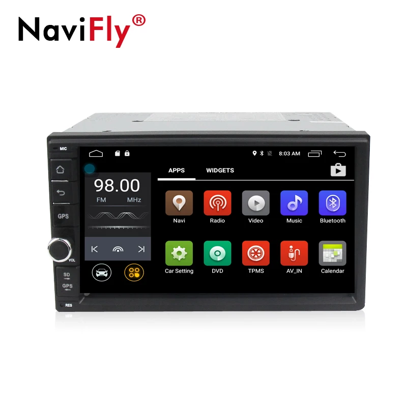 Best HD 1024X600 Quad-core Android8.1 car Audio gps cassette for Two din universal 7inch touch screen free shipping free map card 1