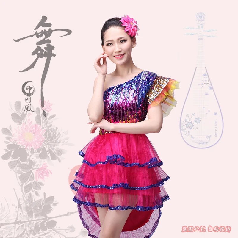 Хмонг одежда бросился Disfraces Новый блестками группы веер для танцевального костюма Китайская народная современный барабаны выступления