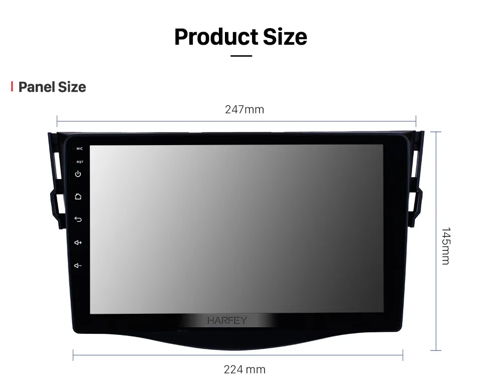 Discount Harfey for 2007-2013 Toyota RAV4 Android 8.1 Radio 9" HD Touchscreen GPS Navigation Steering Wheel Control support DVR TPMS AUX 17