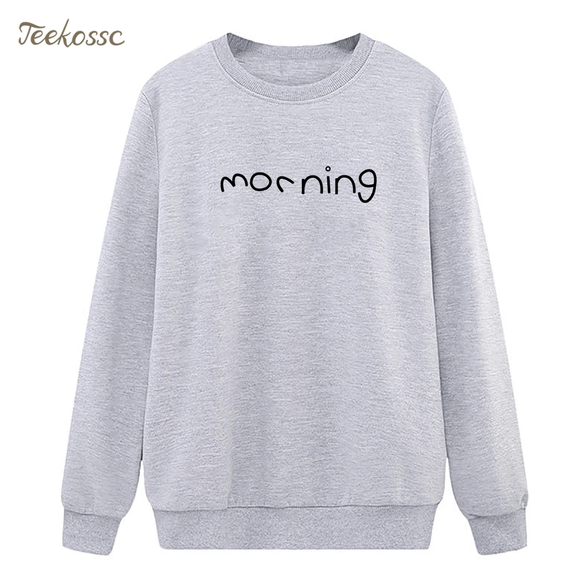 Толстовка с надписью «Morning», новинка 2019 года, весенне-осенний Женский пуловер, флисовый теплый свободный милый хипстерская уличная одежда