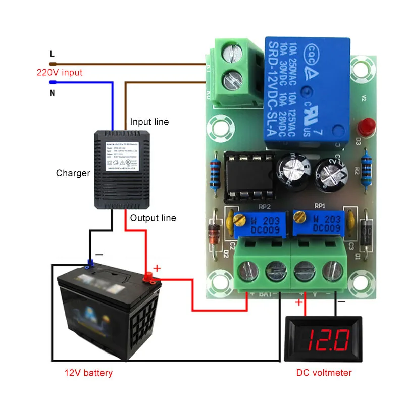 Контроль зарядки аккумулятора доска умный блок питания переключатель модуль 12 V/24 V 6-60 V WIF66
