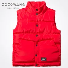 Zozowang 2017 new stand collar solid single breasted plus size autumn winter vest men loose streetwear winter waist coat men 4XL