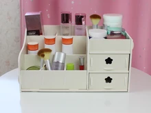 fashion Wood casket Korean Multi color Cosmetic Organizer Makeup Case drawer Holder Storage Box Gift set