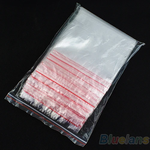 100 шт. 12x17 см Драгоценности Ziplock Сжатые Блокировка Reclosable Пластик Поли Ясно сумка