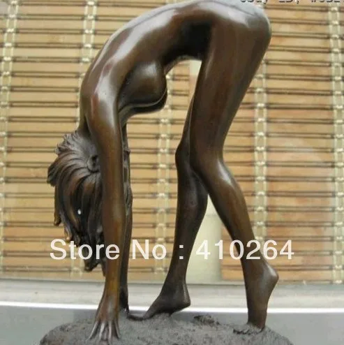 

] Shipping Exquisite Western Art oomph bronze Base marble nude belle sculpture Statue Statue