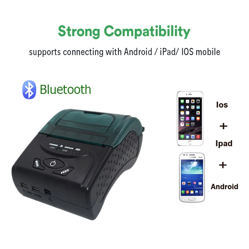 Новый дизайн 58 мм Bluetooth мобильный мини Термопринтер для билетов на базе Android