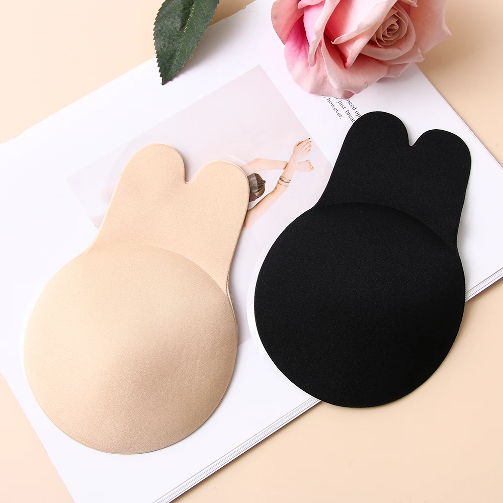

Women Self Adhesive Push Up Bra Crop Top Silicone Nipple Cover Stickers Women Invisible Bra Strapless Blackless Bralette