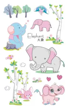 

Waterproof Temporary Tattoo Sticker Elephant Fake Tatto Flash Tatoo Tatouage Temporaire Art Hand Foot For Kids Children Girl Boy