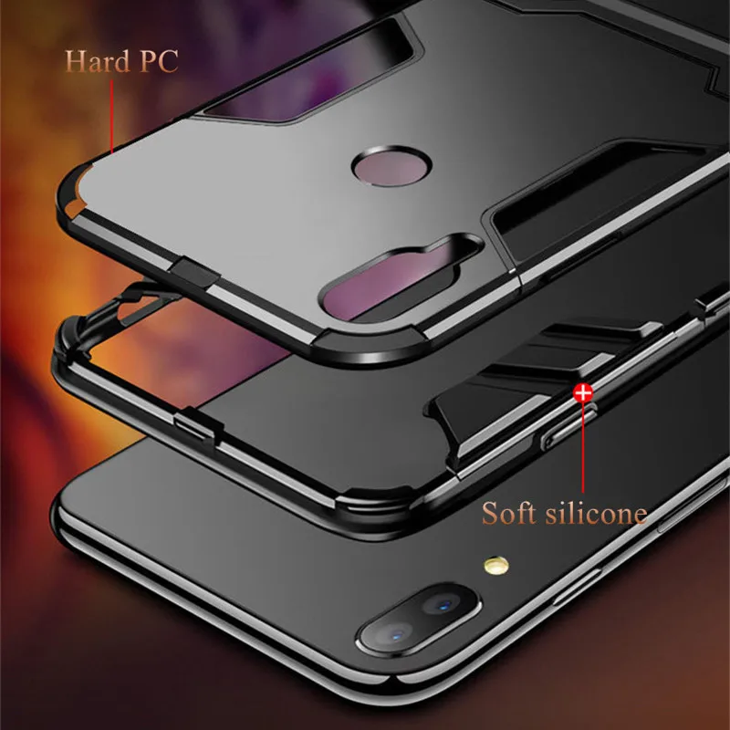 For Xiaomi Redmi Note 7 Case Luxury Hybrid Hard PC+TPU Rugged Armor Phone Case For Redmi Note 5 Pro Shockproof With Stand Cover For Xiaomi Redmi Note 7 Case Luxury Hybrid Hard PC+TPU Rugged Armor Phone Case For Redmi Note 5 Pro Shockproof With Stand Cover