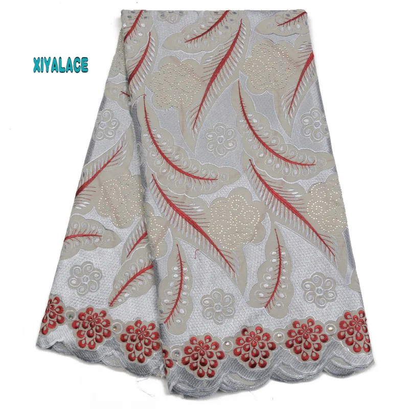Африканская кружевная ткань высокого качества нигерийские кружевные ткани расшитый французский фатин кружева с камнями ткань YA1925B-1