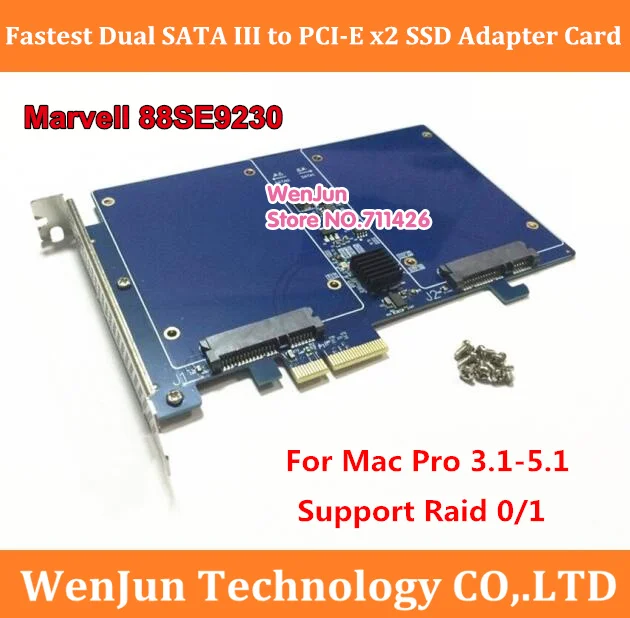 Универсальный высокоскоростной адаптер Marvell 88SE9230 Dual SATA III к PCI Express X2 SSD плата RAID