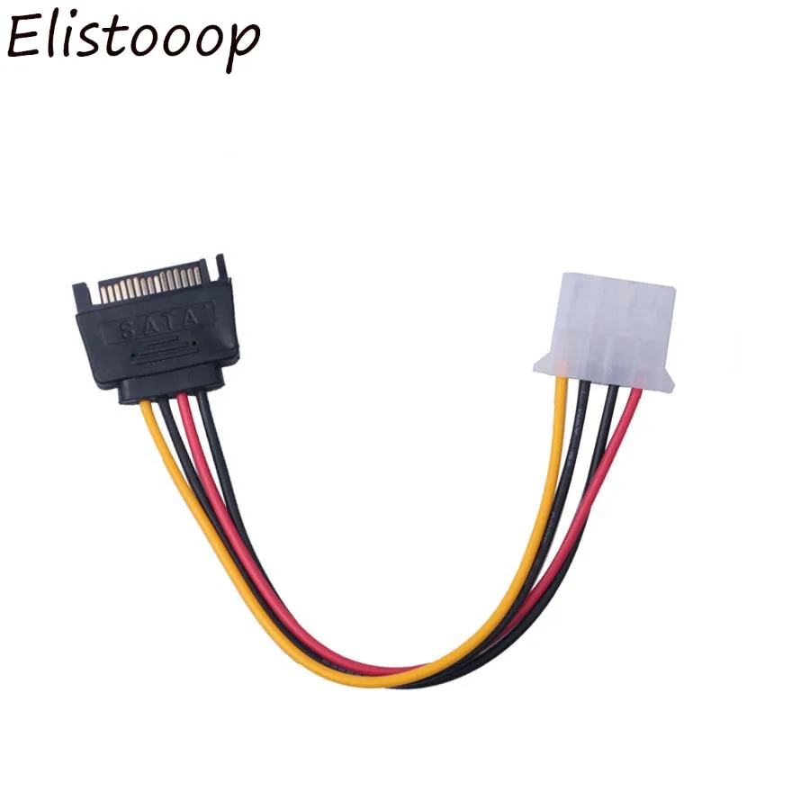Elistooop 15 контактный SATA штекер к Molex IDE 4 Женский адаптер Удлинительный кабель