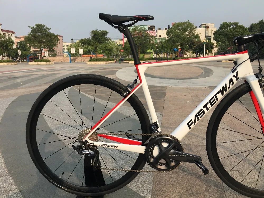 Top TAIWAN brand FASTERWAY burnt orange with sliver carbon Road Complete Bike 22 Speed R8000 Groupset Bicycle D brake 49/52/54/56/58 58