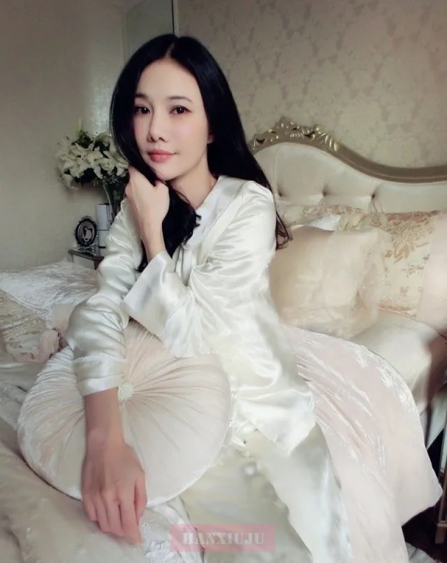 Новый Одежда высшего качества шелк Для женщин утепленные пижамы наборы с длинным рукавом Белые зимние теплые 3-фото принцессы пижамы