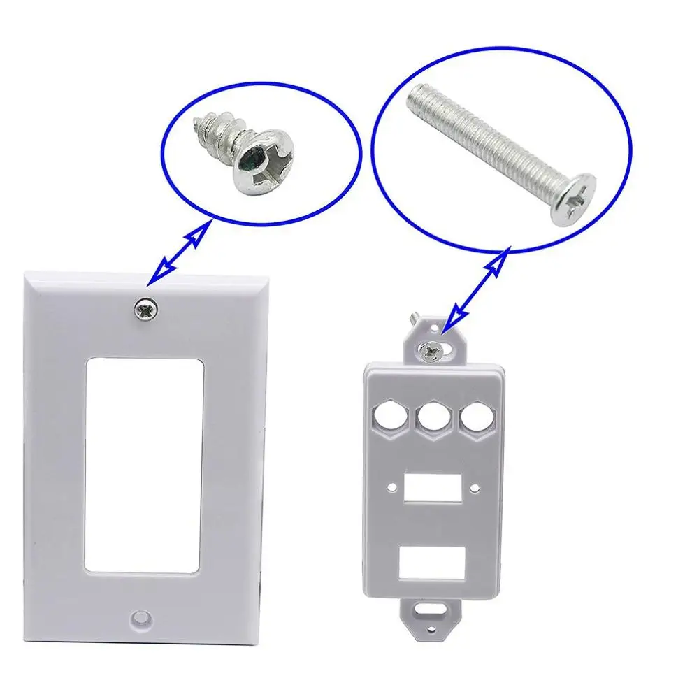  Pratico Doppia Porta di Connessione Bianco Hdmi Vga Rca Piombo Piastra A Muro Full Hd 1080 Tv Via C