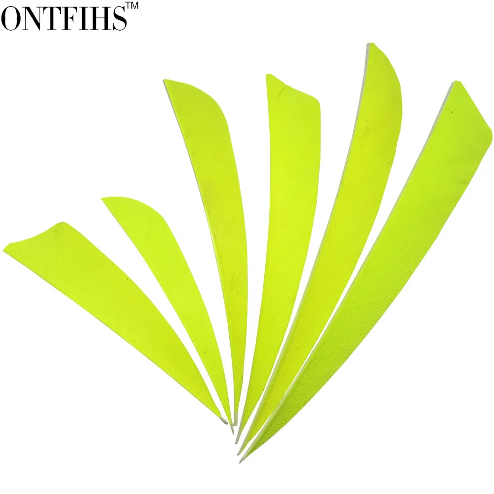 

50pcs/lots 3" 4" 5" Fluorescent Yellow Hunting Arrow Feathers Turkey Feather Archery Arrow Accessories Fletching Feathers FT57