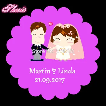

100pcs Custom Adhesive Stickers for wedding Party Favors Marriage Decoration bomboniere matrimonio envelop seals
