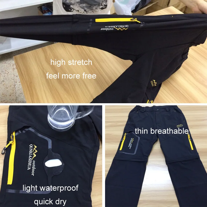LoClimb de senderismo al aire libre pantalones hombres/Las Mujeres Stretch/rápido seco/impermeable Pantalones de montaña/Trekking pantalones de los hombres pantalones cortos deportivos AM051