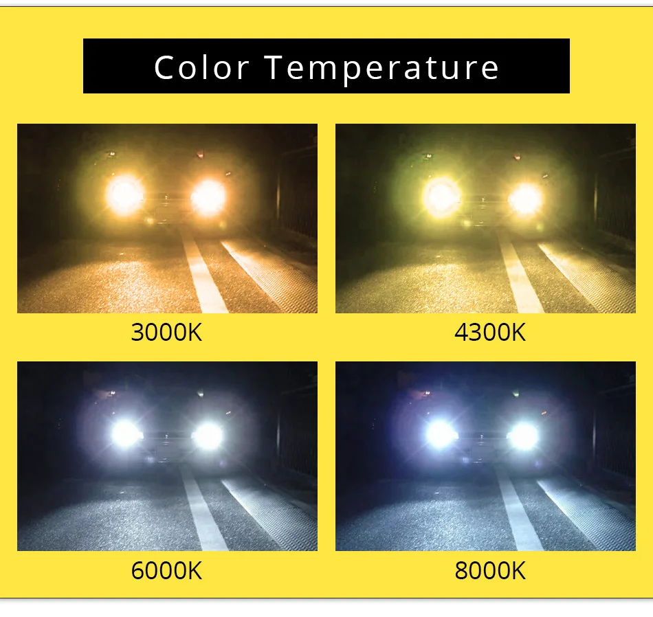 2x H7 светодиодный H11 H4 Hi/короче спереди и длиннее сзади) H1 H3 H8 HB1 HB3 HB4 HB5 PS24W HIR2 H13 H16 H27 9005 Автомобильные фары 3000K 4300K 6000K 8000K COB C6