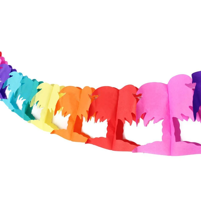 290CM Palm Tree Garland Bunting Hawallan Event Beach Party Tropical Rainbow Decor