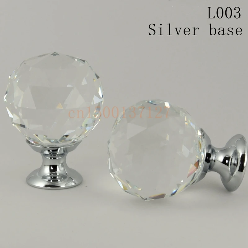 1pcs Crystal M9 glass dril Kitchen Drawer Cabinet Door Handle Furniture Knobs Hardware Cupboard Antique Brass Shell Pull Handles