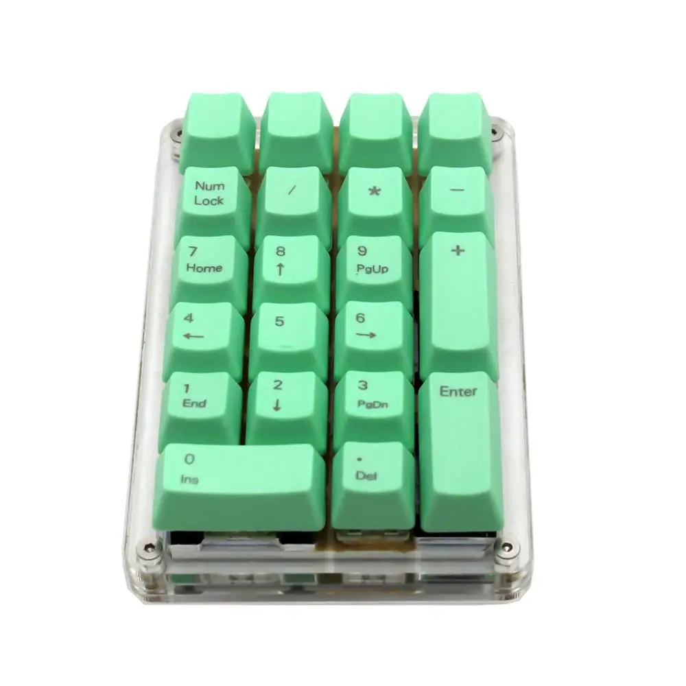 21 ключ YMDK с боковой печатью Пустой Топ-печатный толстый PBT ABS Keycap для MX переключателей механическая клавиатура Numpad(только KEYCAP - Цвет: Mint Green