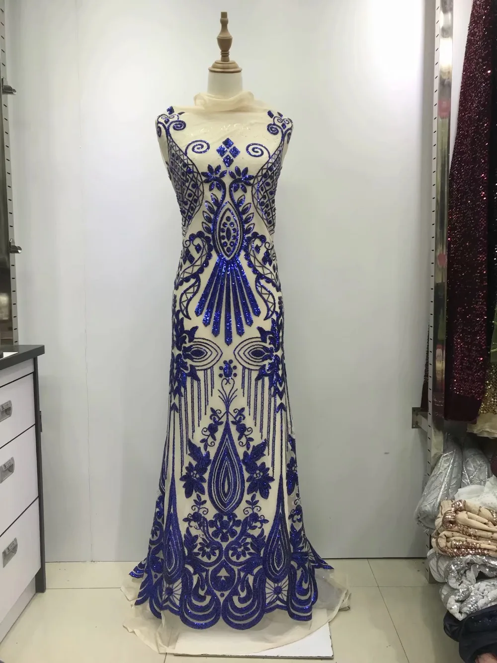 

Nigerian Tulle Lace Fabric Fast Shipping African Lace Fabric For Wedding Embroidery sequins lace fabric