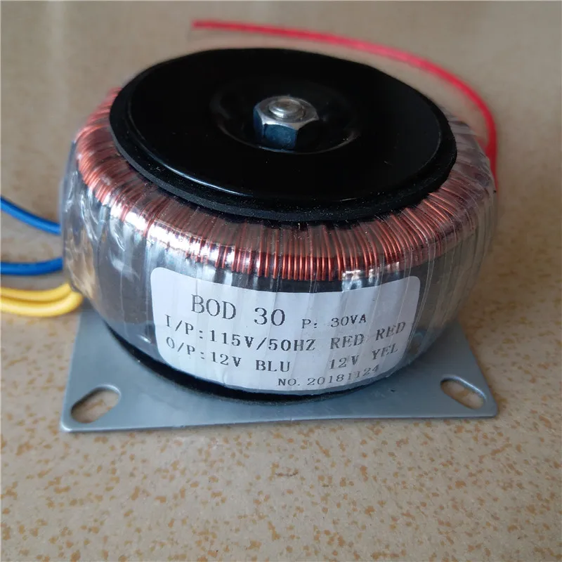 12V 1.25A 12V 1.25A кольцо медные опоры для трансформатора 30VA 115 V/220 V вход пользовательские тороидальный трансформатор источник питания Трансформатор 12V