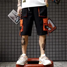 AreMoMuWha/ летние японские комбинезоны в стиле хип-хоп, брендовые шорты с большим карманом, спортивные шорты-шаровары, студенческие шорты с пятью шортами, QX731