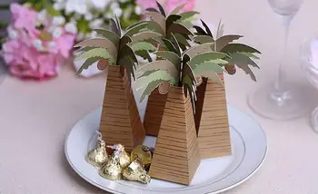 

100pcs Rustic Wedding Favor Box Coconut Palm Tree Baby Shower Favor Box Wedding Accessories Favors and Gifts