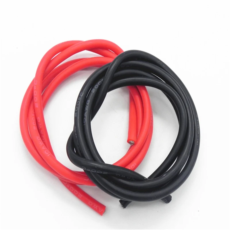 Rollo de metros de Cable de goma de silicona supersuave y Flexible, calibre 14 AWG, negro/rojo|Alambres y cables| - AliExpress