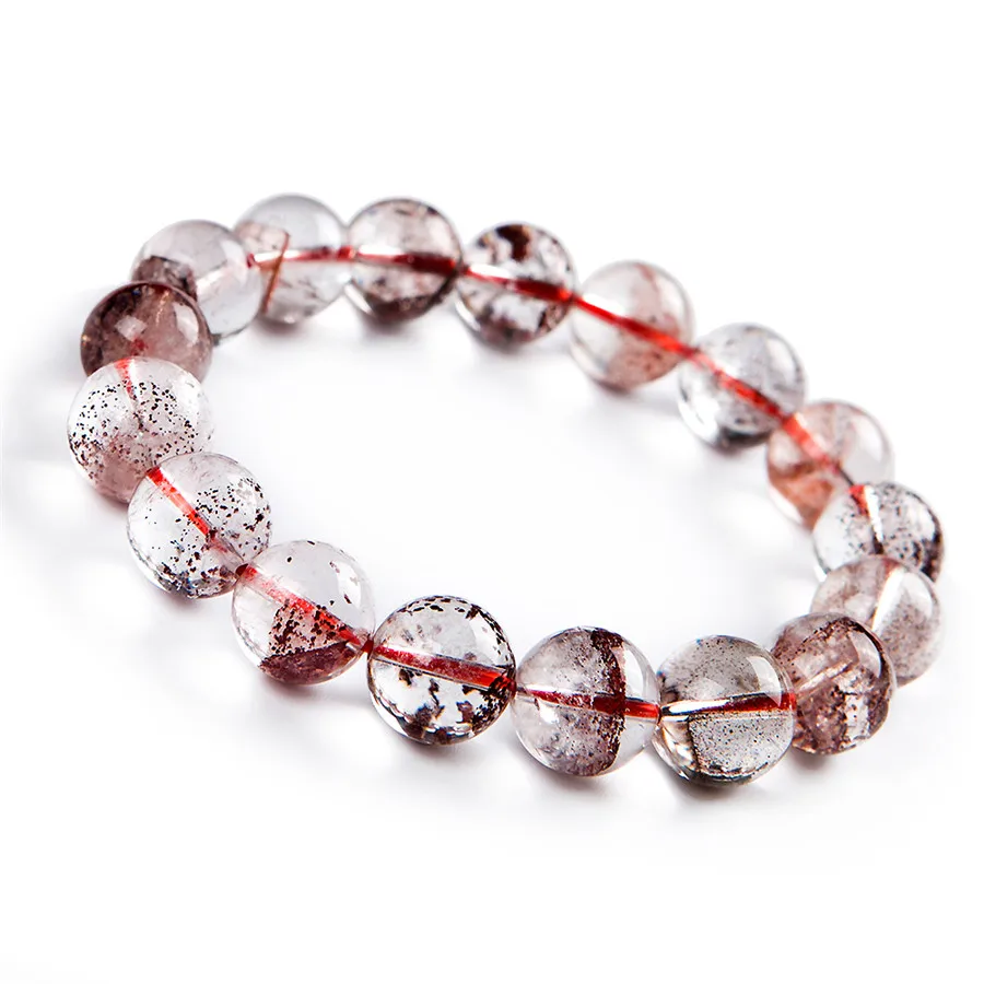 Genuine Natural Red Phantom Quartz Round Crystal Beads Women Lady Stretch Bracelet 13mm | Украшения и аксессуары