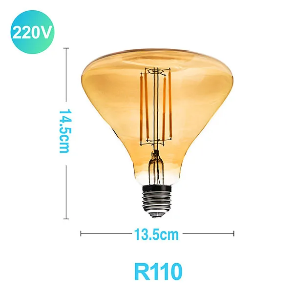 Ретро Edison led светильник лампочка E27 220 В 40 Вт ST64 G80 G95 T10 T45 T185 A110 A60 накаливания ампулы лампы Винтаж лампа накаливания Эдисона Светильник - Цвет: R110