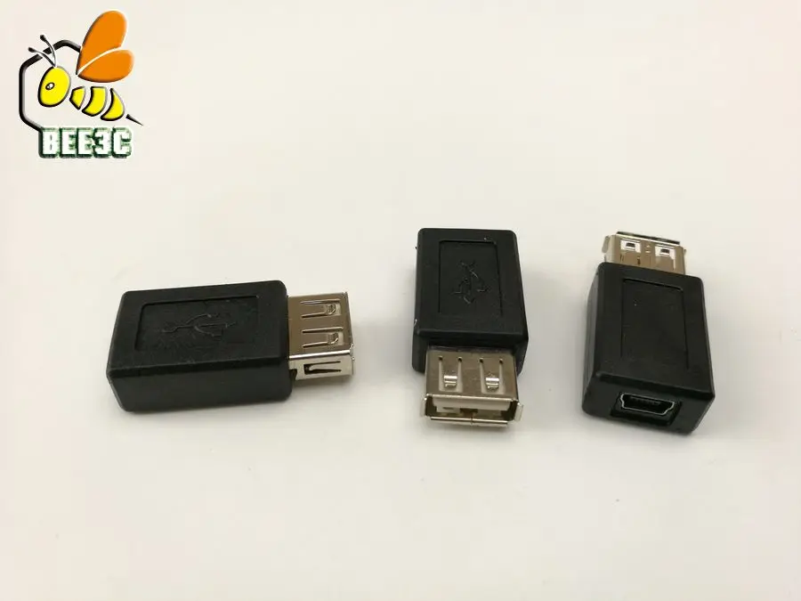 Черный usb A 2,0 гнездовой разъем для mini usb b 5 контактов Женский Разъем коннектор переходник конвертер штекер 500 шт