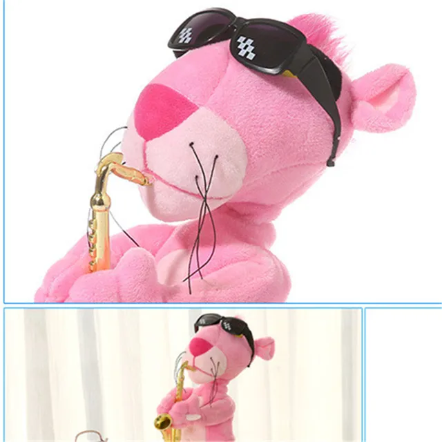 40cm Singing Dancing Electric Leopard Plush Toys Cartoon Pink Panther Plush Stuffed Toys For Children Birthday Gift 6