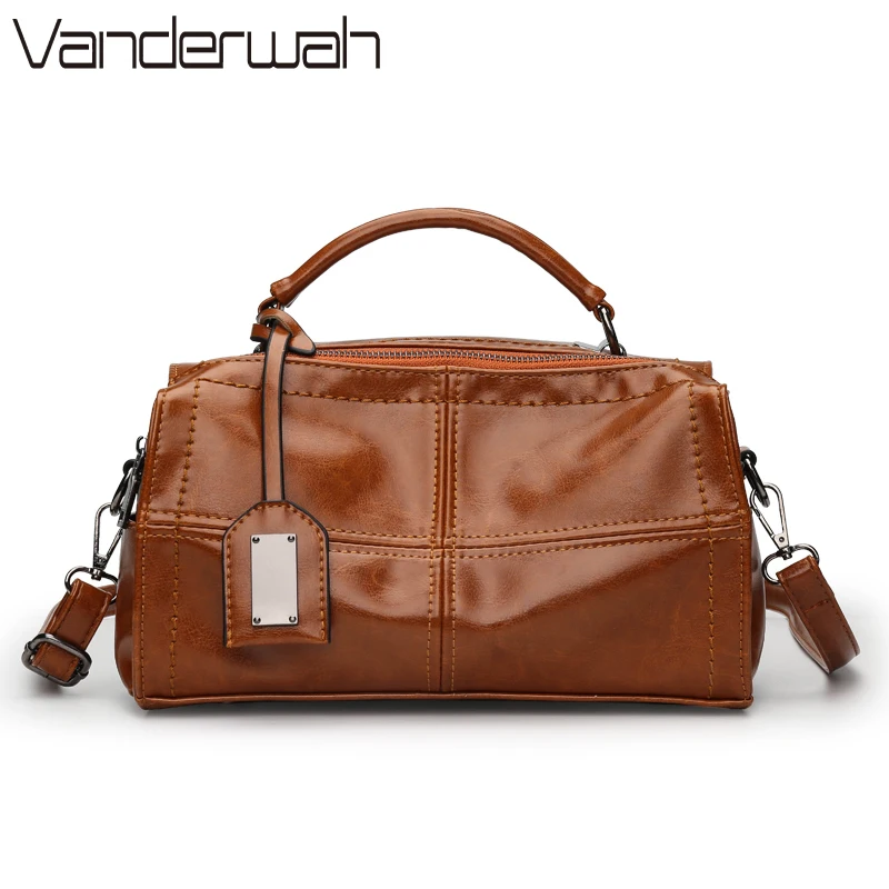 

VANDERWAH 2017 New fashion bags for women leather handbags Casual shoulder bag Boston handbags high Quality black women bags SAC