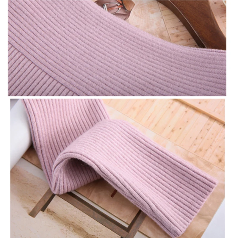 Sweater Women Slash Neck Pullovers Female Knit Bottoming Slim Stretch Korean Version Solid Color  2018 Autumn Winter New Tops