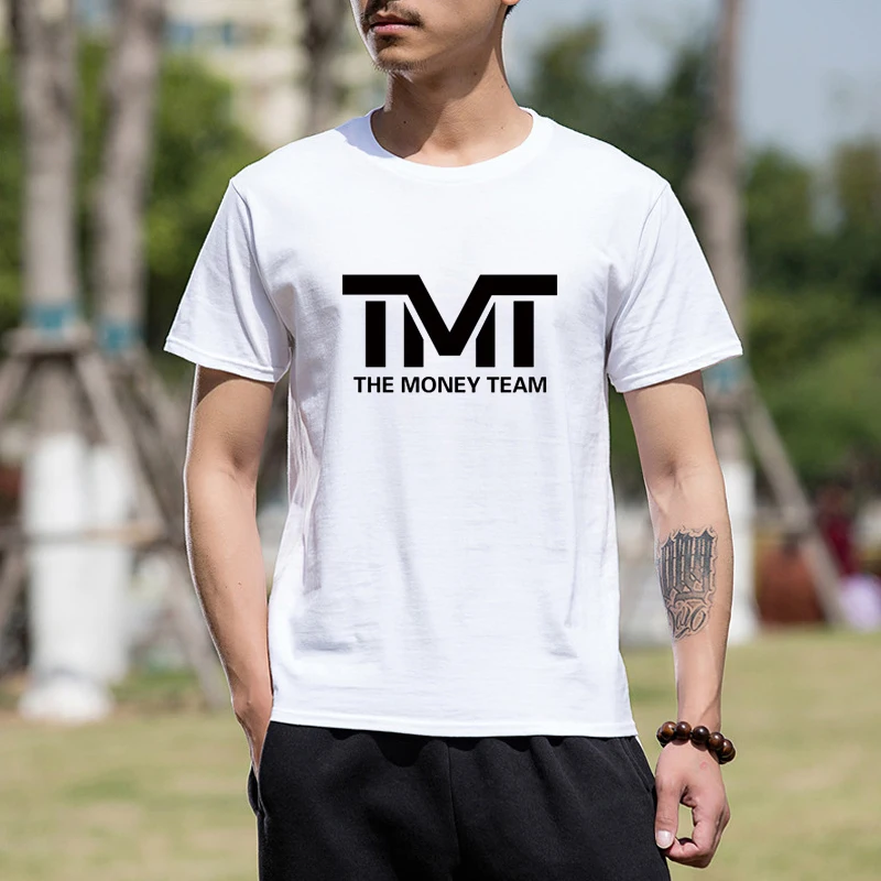 

New Hot Funny T Shirt Men TMT The Money Team Print Cotton Men T Shirt Short Sleeve Summer Male Tshirts Loose Letter