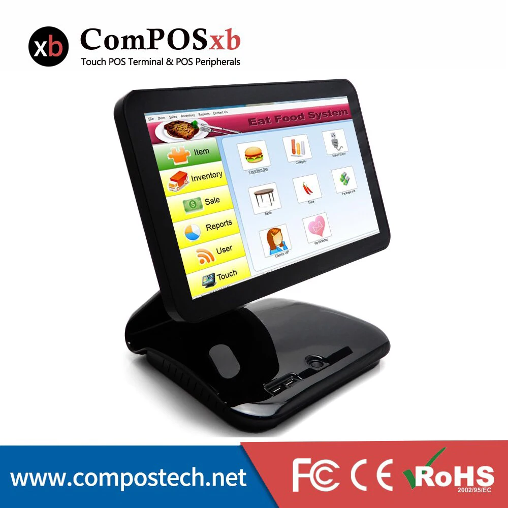 Compos точек продаж Pos Системы 15,6 дюймов безвентиляторный Multi-Touch дешево все-в-одном pos-терминал бесплатная доставка