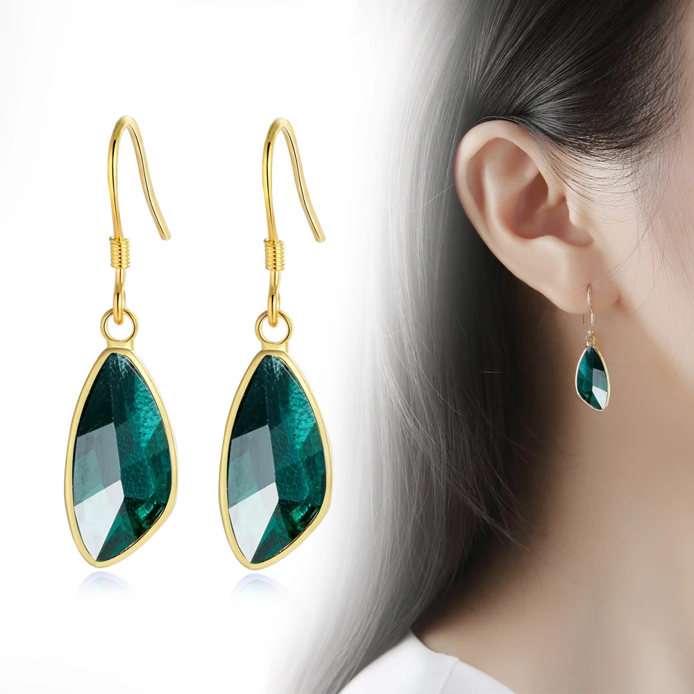 

ECODAY New Pendientes Gold Color Earings Korean Crystal Earrings for Women Brincos Jewelry Oorbellen