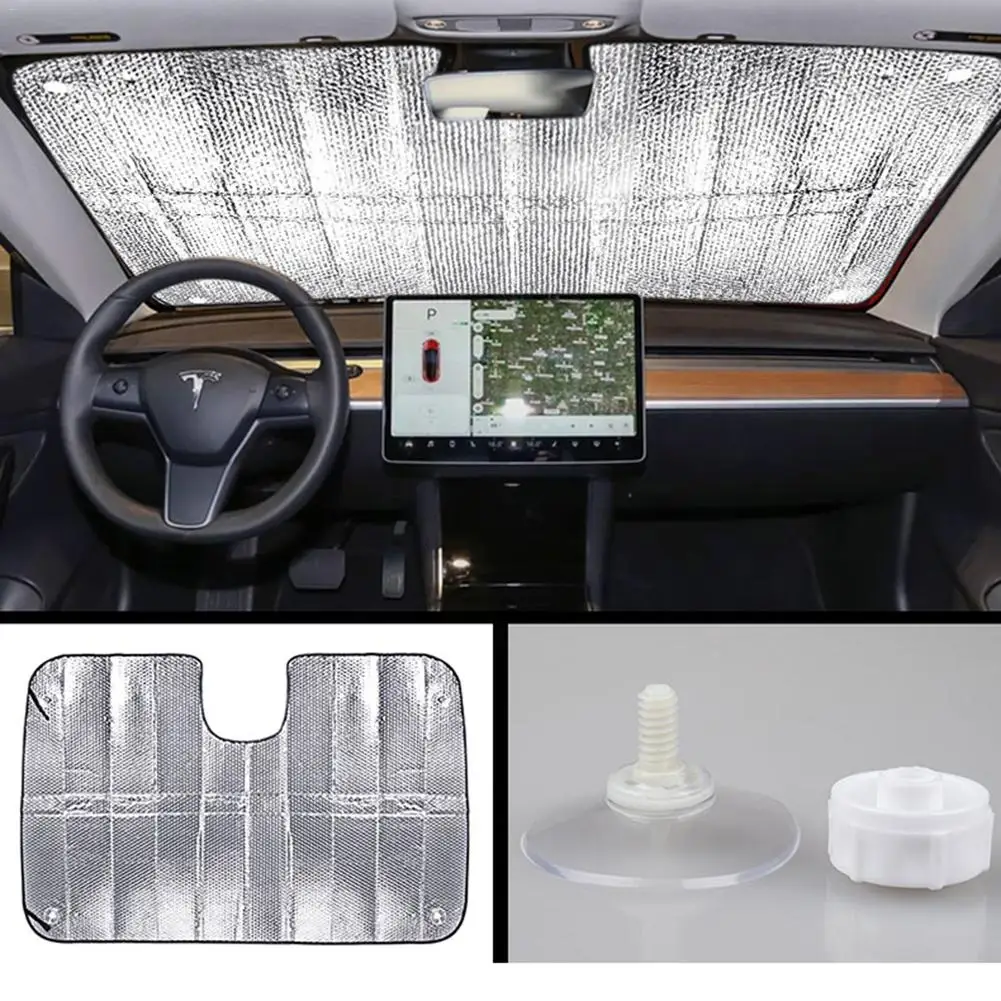 

Car Windshield Sunshade SUV Front Windshield Visor Car Window Sunshade 2017 2018 2019 For Tesla Model 3 Anti UV Protected