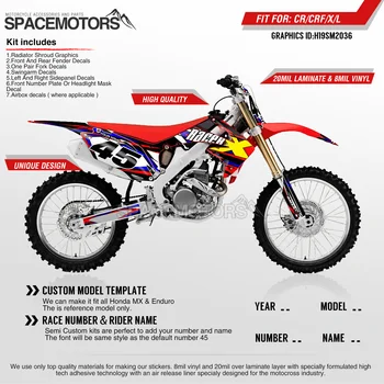 

MotoSpace Customized Team Graphics Backgrounds Decals 3M Custom Stickers For Honda CRF250R 2010-2013 CRF450R 2009-2012 036