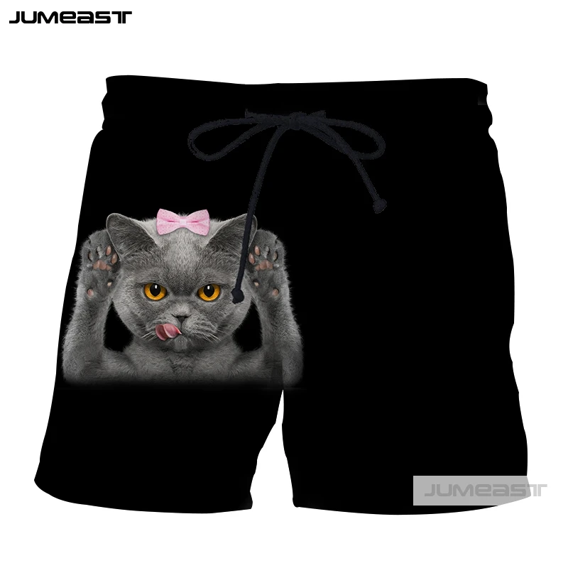 Jumeast новые модные Забавные Животные 3D принт мужские/женские короткие штаны милые лося кошка шимпанзе свободные размеры Короткие Новинка бордшорты